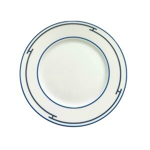 Hermès Rhythm Dinner Plate Porcelain Plate Set White and Blue